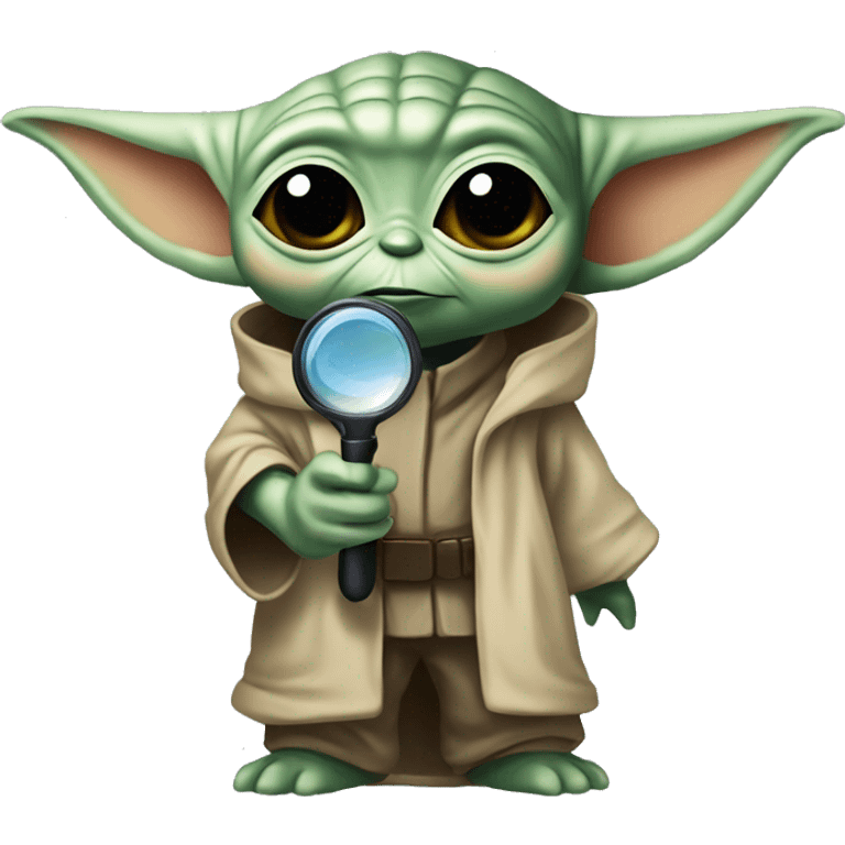 baby yoda with a detective magnifying glass emoji