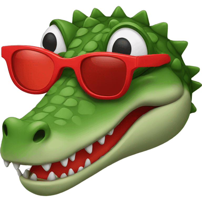 Crocodile with red sunglasses  emoji