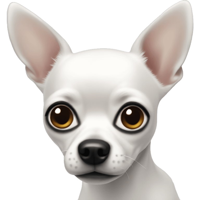 White Chihuahua with black ears emoji