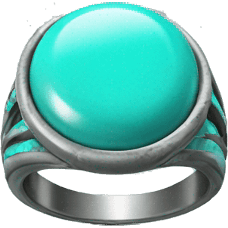 Realistic isolated turquoise ring emoji