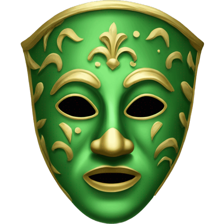 green commedia del' arte mask  emoji