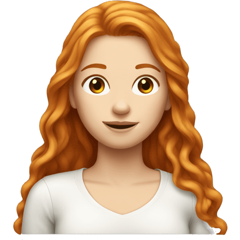 Ginger pretty long haired woman emoji