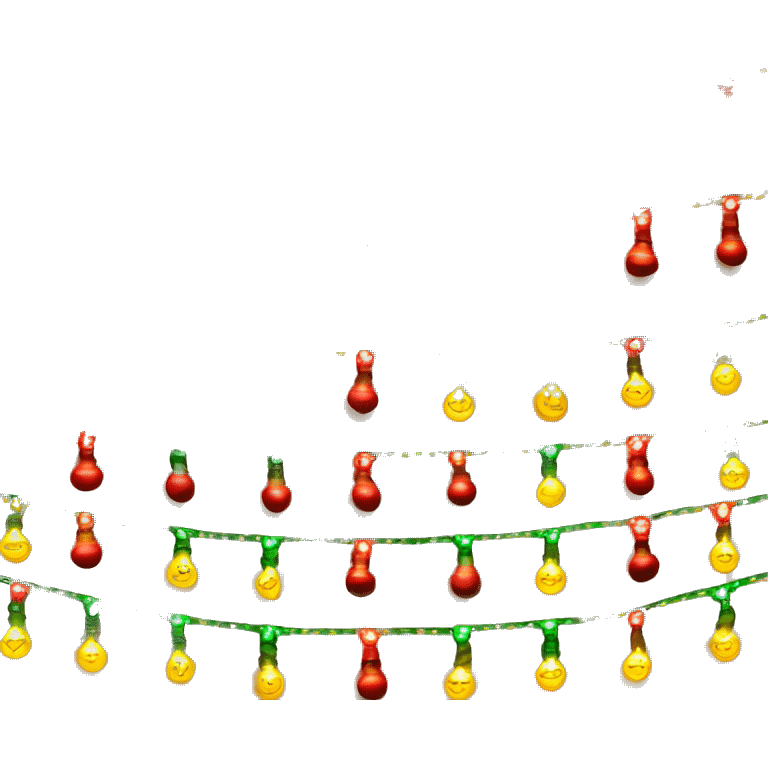 garlands with small bulbs emitting warm light. The light bulbs are multicolored (red, green, yellow) or in one golden tone. The garland should look bright and festive emoji