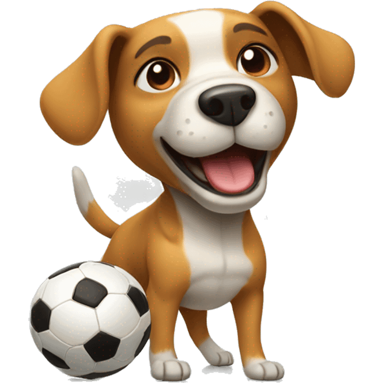 dog playing soccer emoji