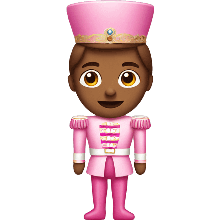 brown cute nutcracker dressed in pink emoji