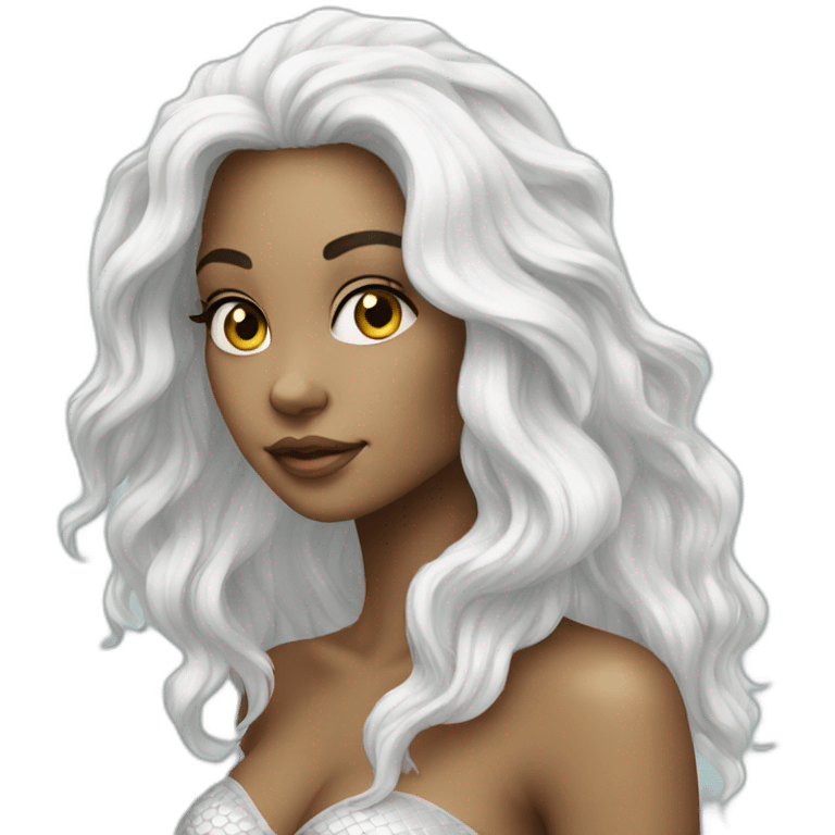 Beautiful mermaid White  emoji