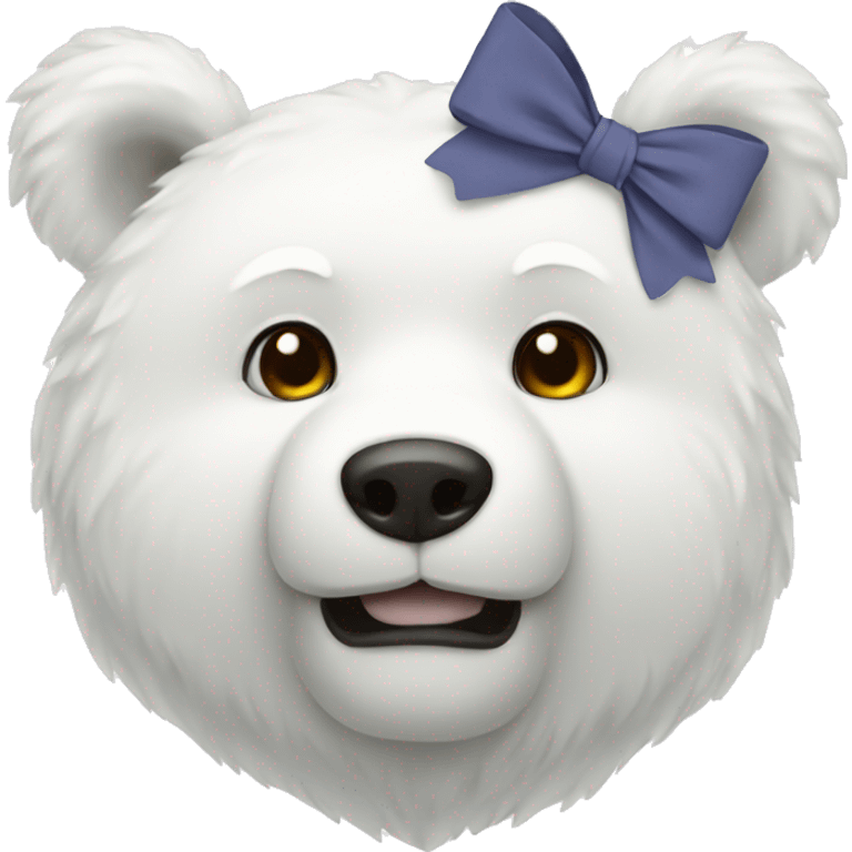 White bear with bow emoji