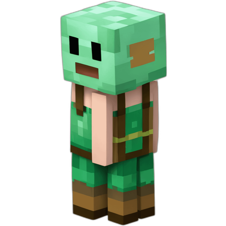 Minecraft farmer villager cubic with an square starw hate minecraft style emoji