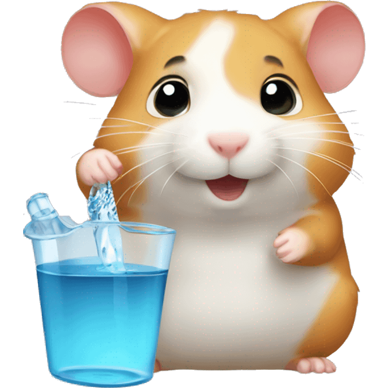 hamster from ChomikBox drinking water emoji