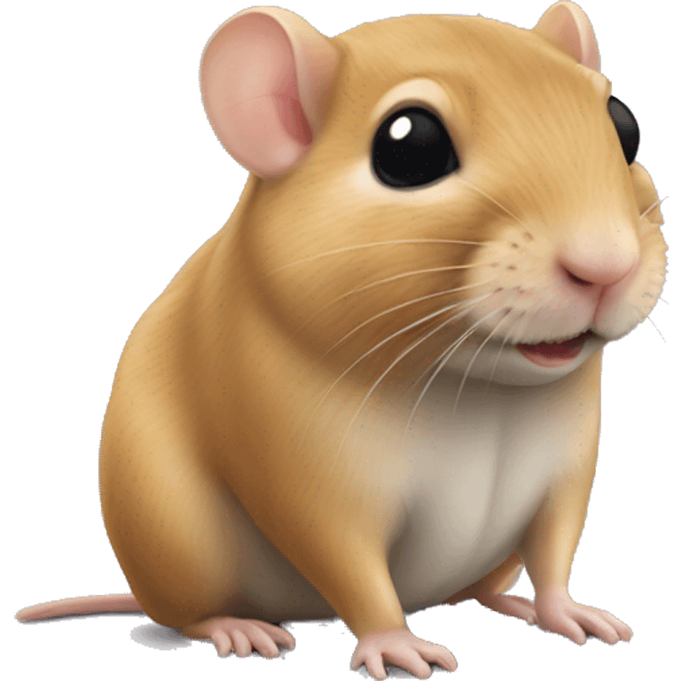 gerbil wearing a black emoji