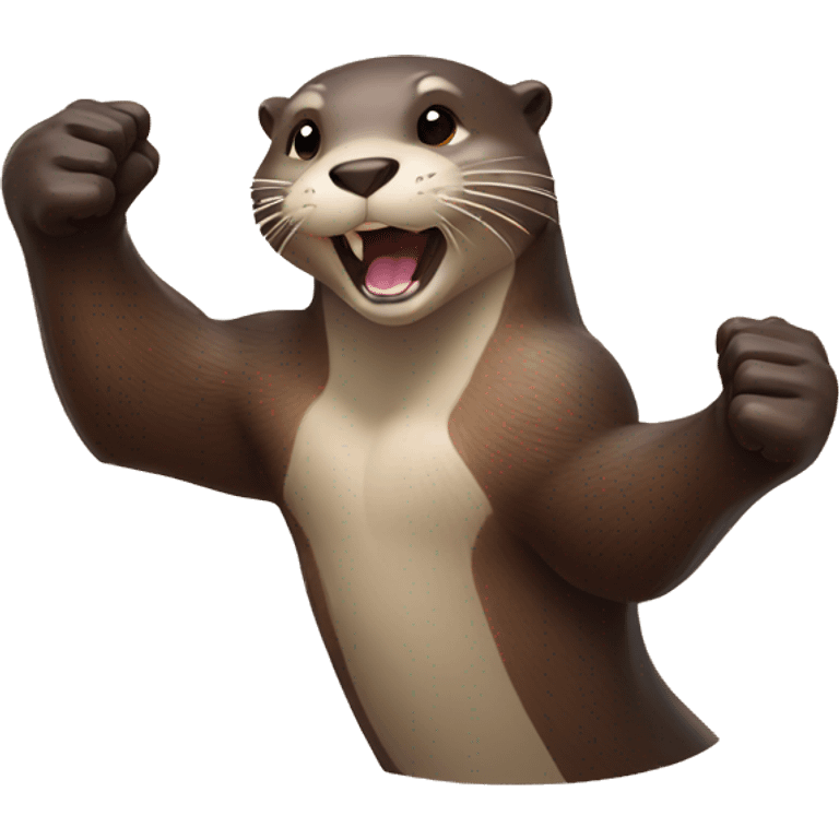 otter with power fist up emoji