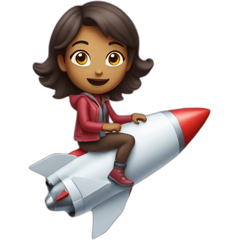 Girl riding rocket emoji