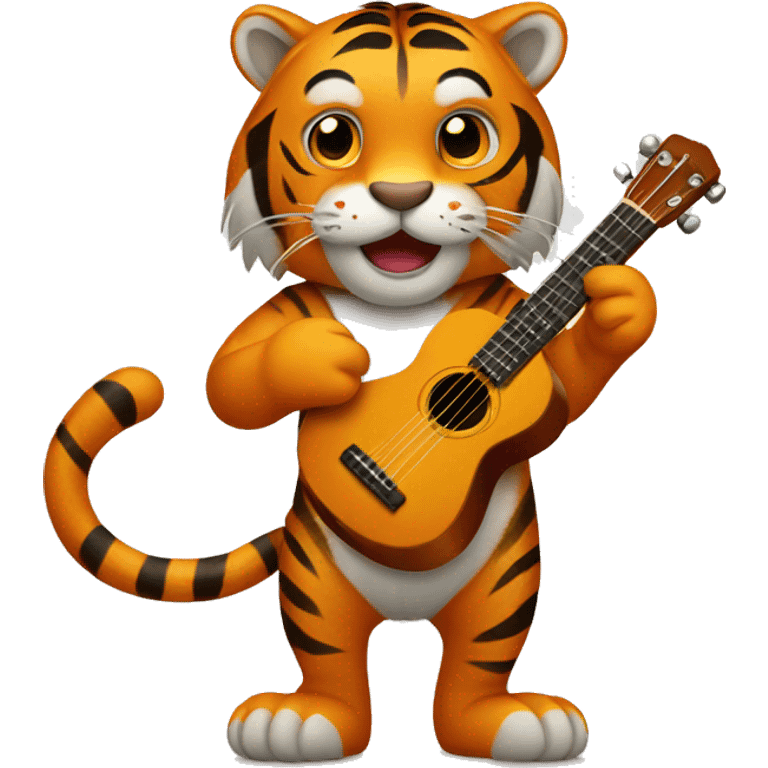 Tiger with ukulele  emoji