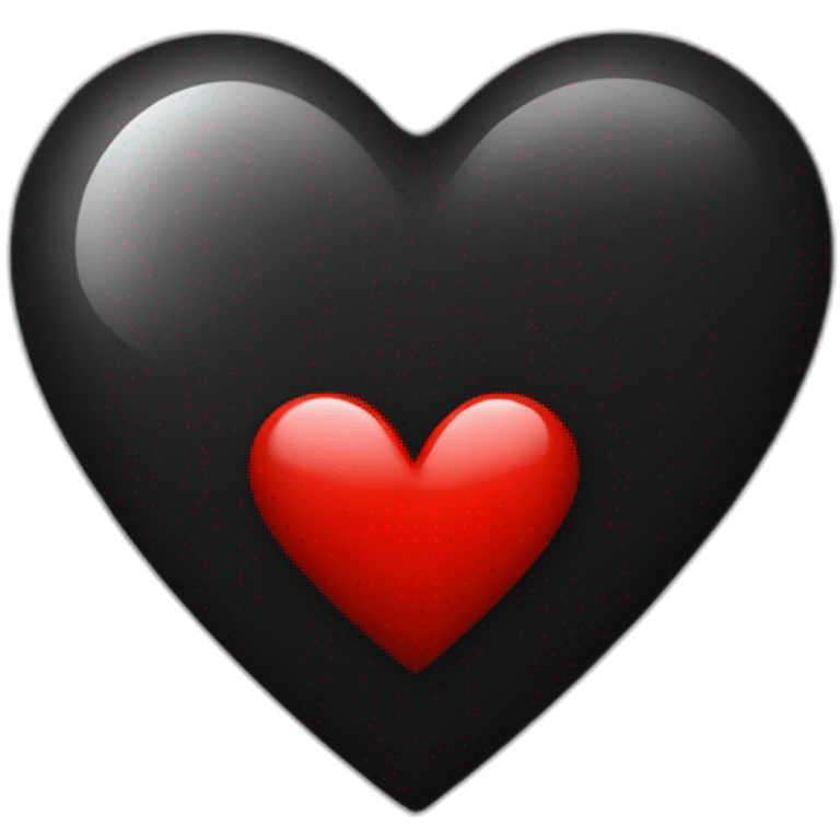 Cœur noir sur coeur rouge emoji