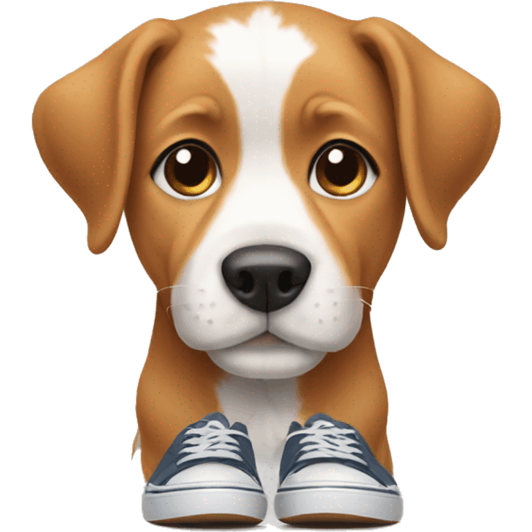 Dog with shoes emoji