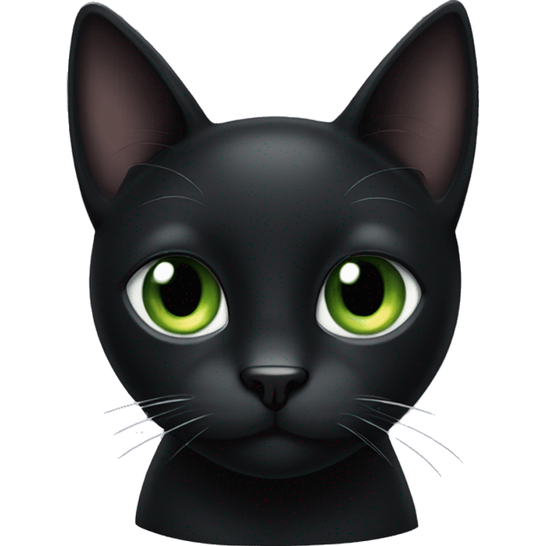 black cat green eyes with a white spot on the tip of the tail  emoji