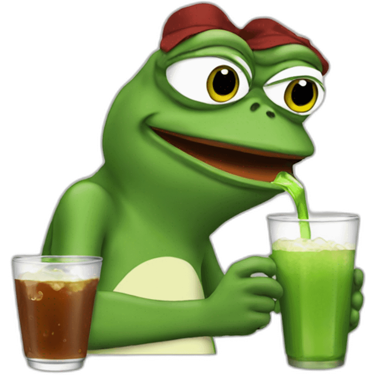 pepe frog drinking soda emoji