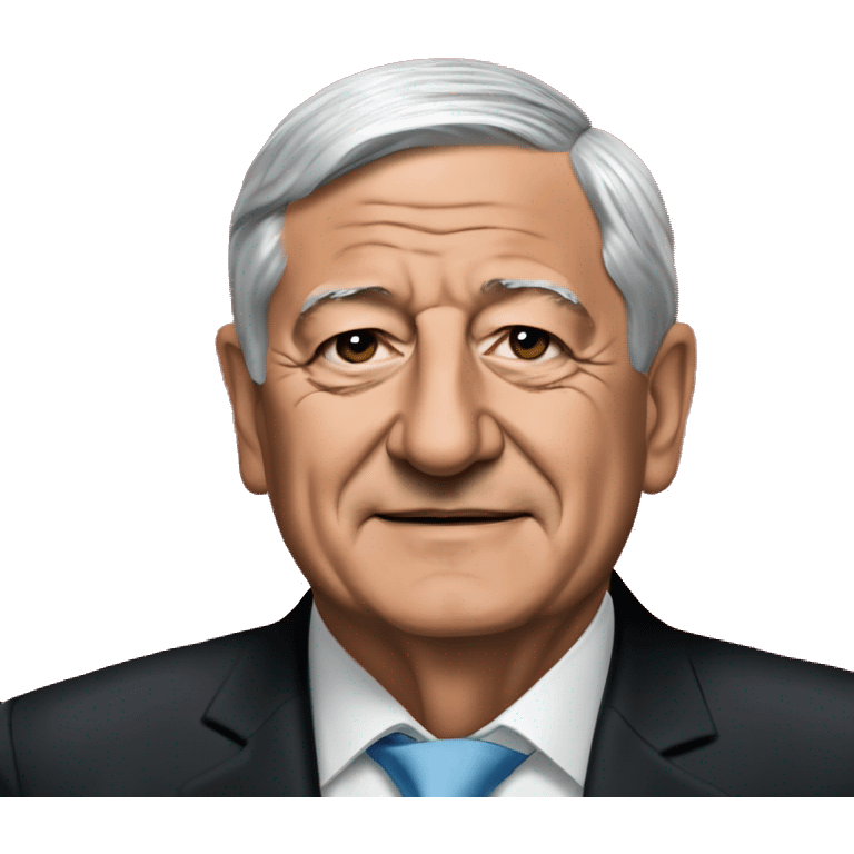 Presidente de Mexico Andres Manuel Lopez Obrador con bandera emoji