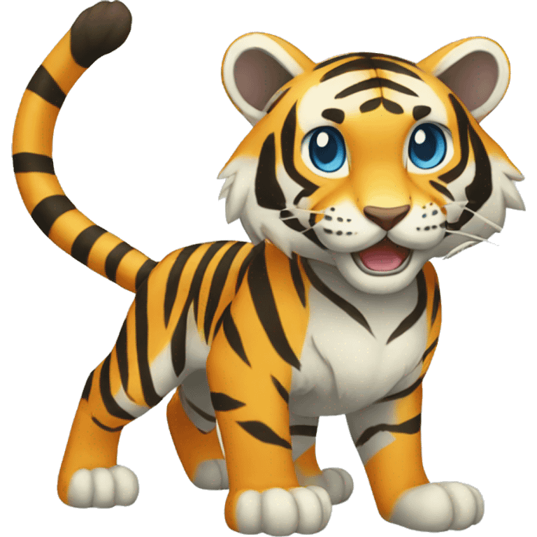 Blue-striped Tiger-Fakémon-Pokémon full body emoji