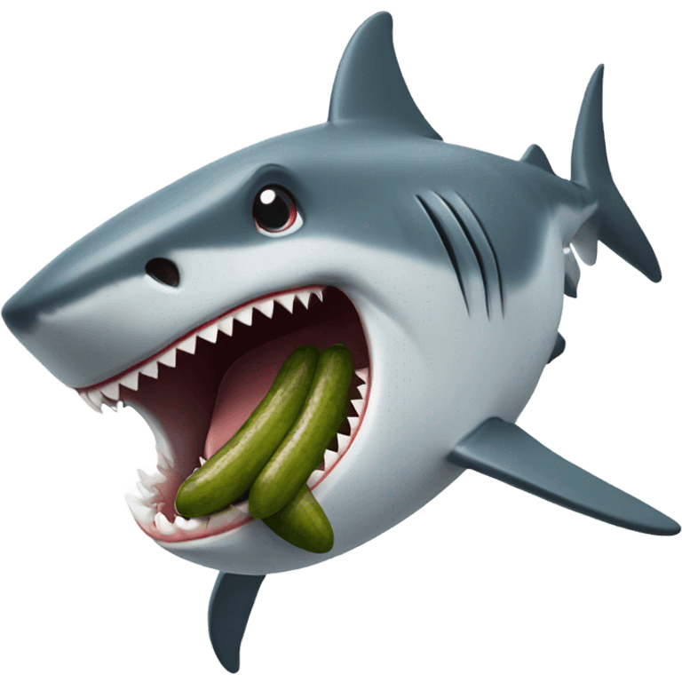 Shark eating pickle emoji