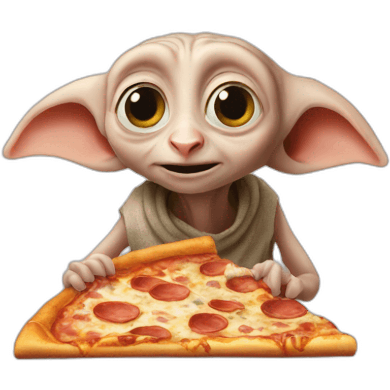 Dobby eating pizza emoji