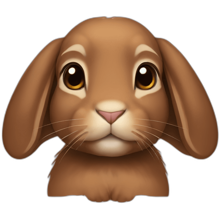 brown lop ear bunny (portrait) (forward facing) emoji