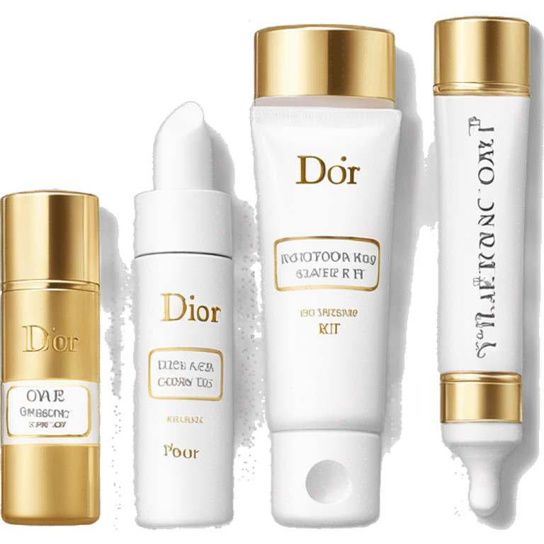 Dior white and gold skin care Kit emoji