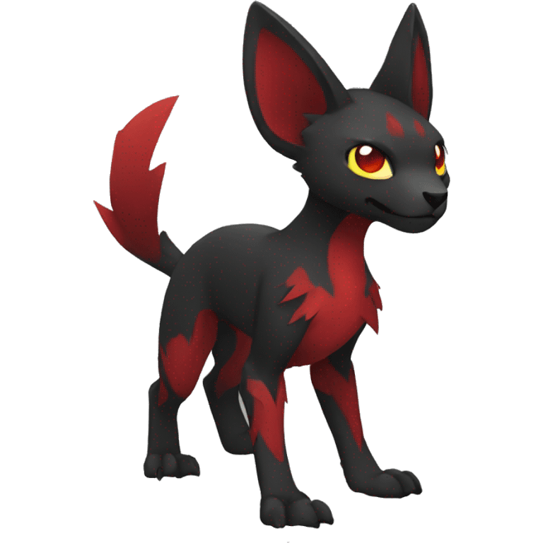 cool edgy black red animal hybrid Fakemon full body emoji