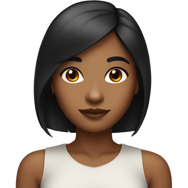 Brown girl with black hair and red highlights portrait emoji