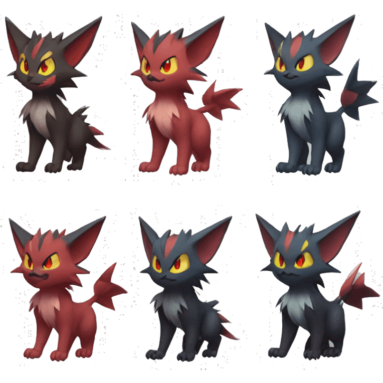 Noivern-Litten-Torracat-Zoroark-Zorua full body emoji