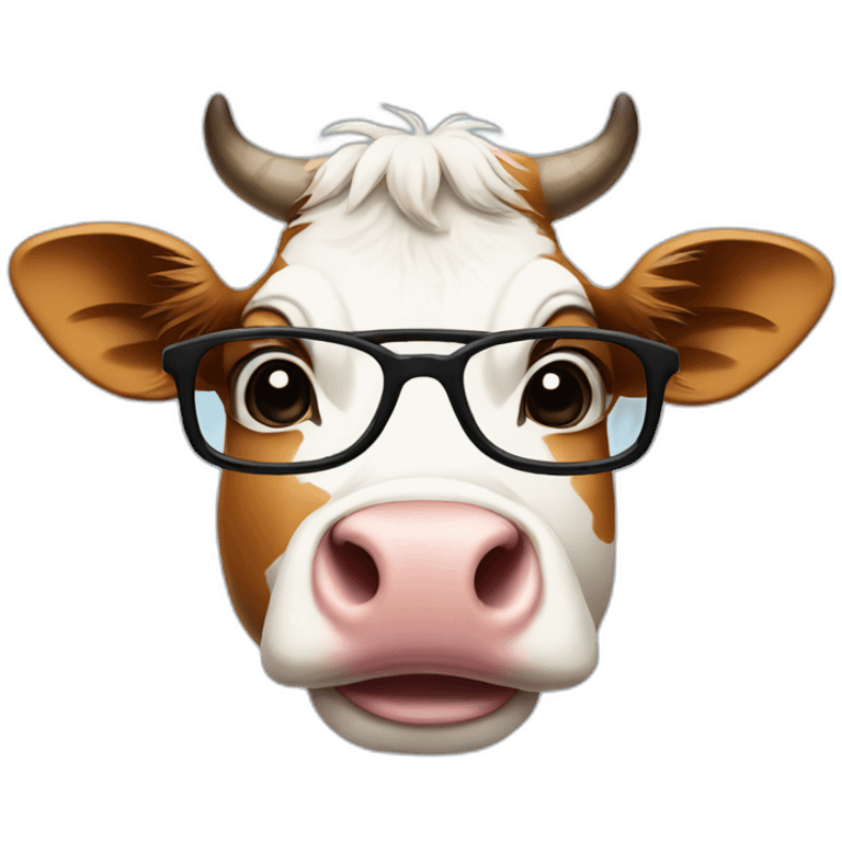 Cow with glasses emoji