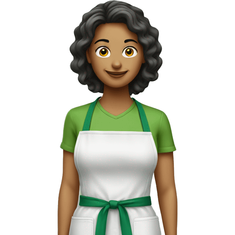 Realistic green kitchen apron. emoji