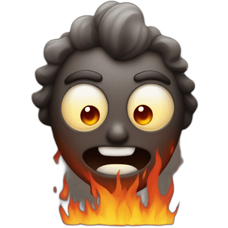 fire character with eyes and mouth emoji