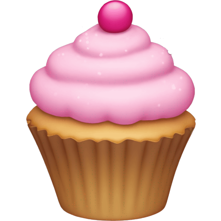 Pink cupcake with snowflakes  emoji