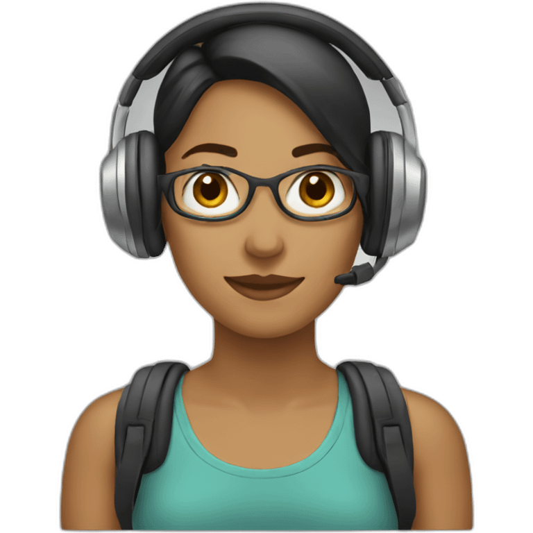 Female headphones user emoji