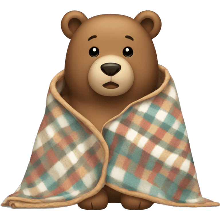 Bear wearing a blanket emoji