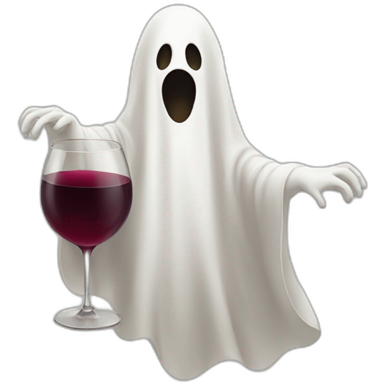 ghost with wine emoji