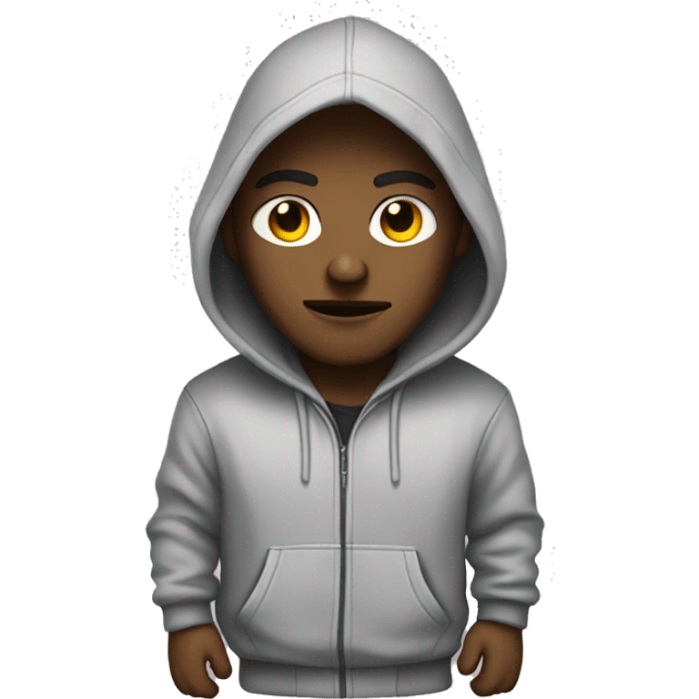 White person in a hoodie like gangster emoji