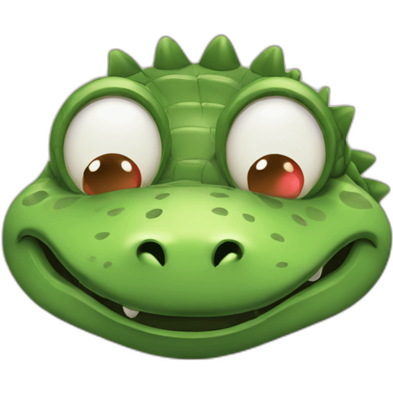 crocodile with heart eyes emoji