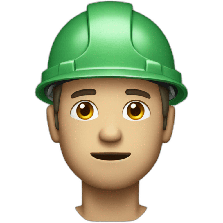 A  man with a safety helmet worrying emoji