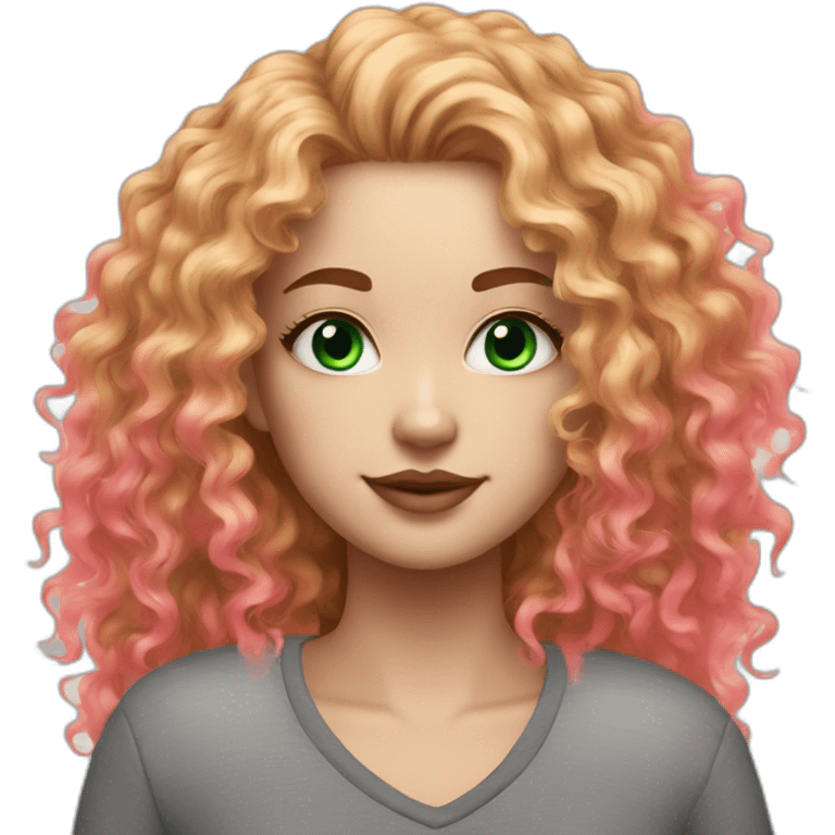 two neon colors Dyed curly hair white Girl with a cat emoji