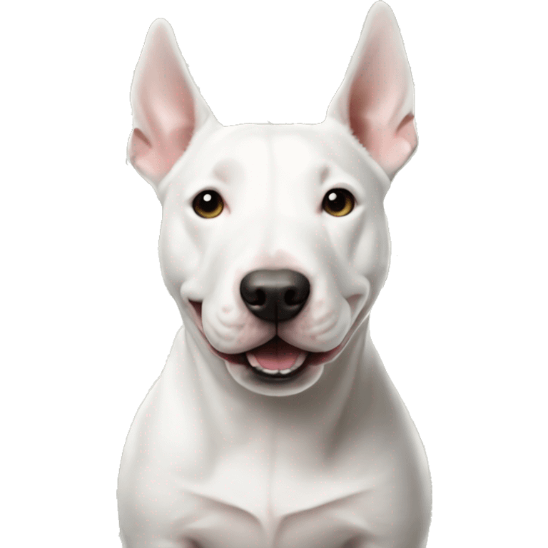 White bull terrier with pile of cash  emoji