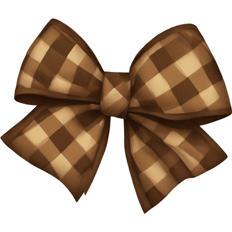 Brown plaid bow emoji