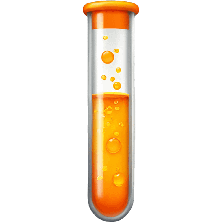 a test tube with orange liquid and wing emoji