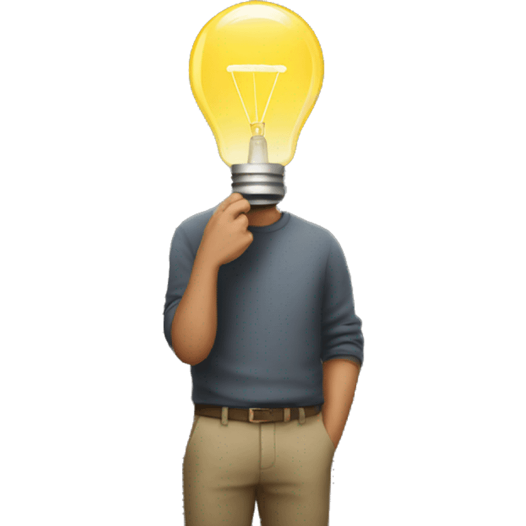 man with a bulb lamp emoji