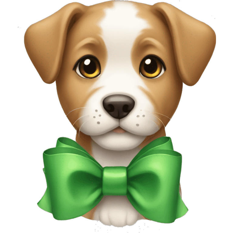 puppy with a green bow emoji