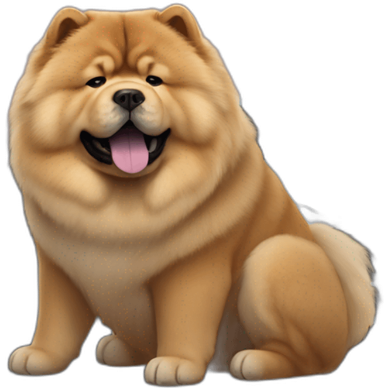 Chow chow in a tesla emoji