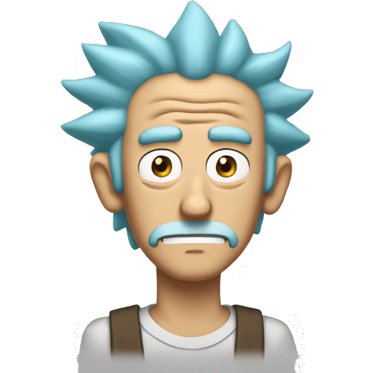 Rick Sanchez no mustache and an unibrow emoji