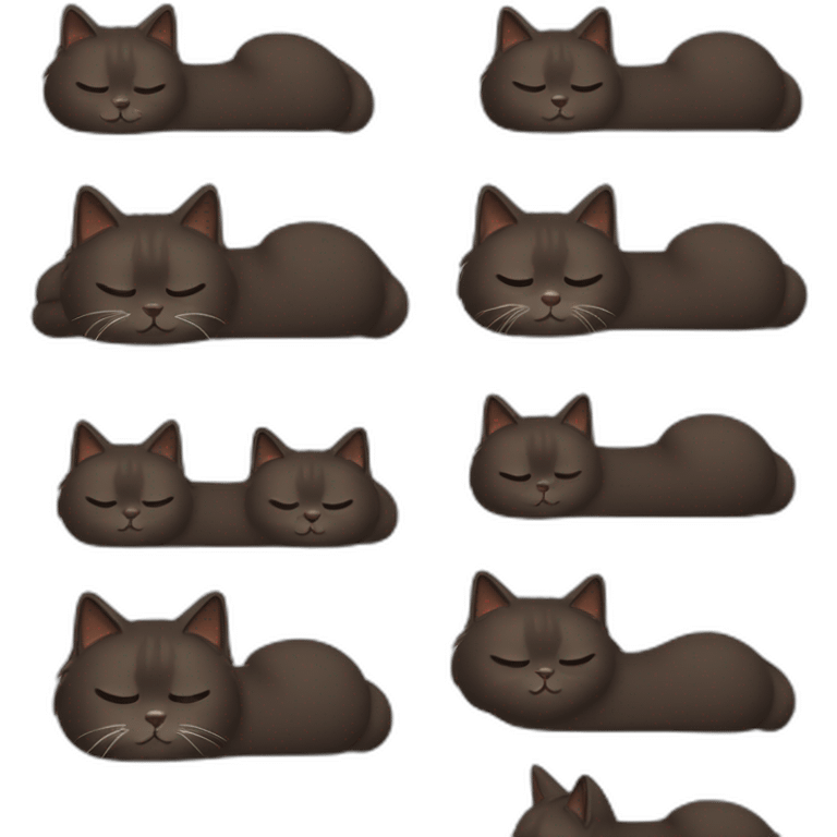 Dark brown ragdoll cat with closed eyes emoji