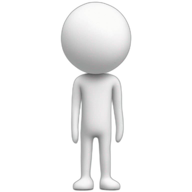 white 3D stickman emoji